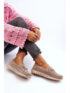 Mokasyny Damskie Z Kokardą Beżowe Reece