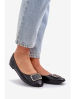 Eko kožené baleríny se zdobením černé model 21684298 - Boto