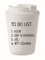 TO DO LIST: BÝT ÚŽASNÁ - bílý termohrnek 300 ml