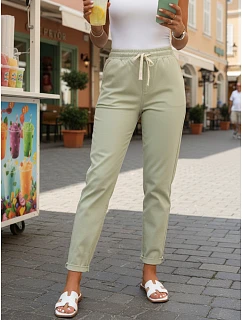 Dámske tepláky s vysokým pásom zelené FashionStreet UY2957