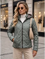 Kurtka damska przejściowa z kapturem zielona model 22350592 - FashionStreet Kurtka damska przejściowa z kapturem zielona model 22350592 - FashionStreet