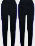 Čierno-tmavo modré športové legíny s lampasmi (YW01052-D1-9)