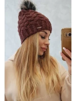 Fleecová čepice Daria model 18750109 hnědá - K-Fashion Fleecová čepice Daria model 18750109 hnědá - K-Fashion