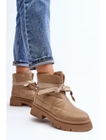 Dámské kotníčkové boty se a šněrováním khaki model 21644678 - Boto Dámské kotníčkové boty se a šněrováním khaki model 21644678 - Boto