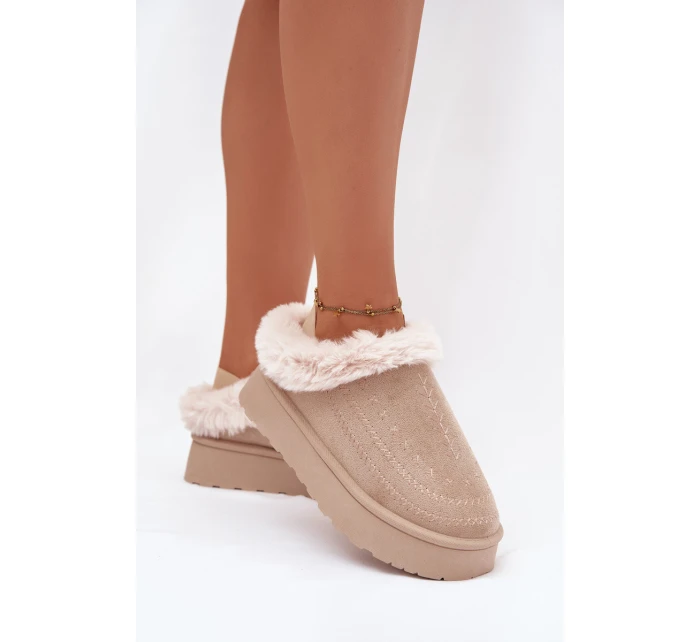 Dámské sněhule na platformě s a světle béžové model 21788048 - Boto Dámské sněhule na platformě s a světle béžové model 21788048 - Boto