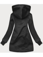 Dlhá dámska mikina na zips v grafitovej farbe (AMG815)