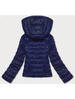 Tmavomodrá dámska prešívaná bunda pre prechodné obdobie (23M9001-221)