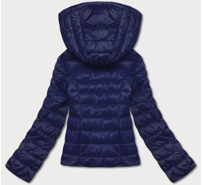 Tmavomodrá dámska prešívaná bunda pre prechodné obdobie (23M9001-221)