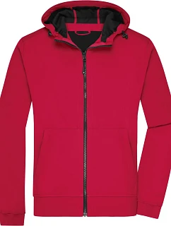 JN 1146 Pánská 2vrstvá softshellová bunda s kapucí model 22530580 red/black - Daiber