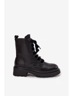 Zateplené dámské kotníkové boty s ozdobným šněrováním černé model 21715077 - Boto Zateplené dámské kotníkové boty s ozdobným šněrováním černé model 21715077 - Boto