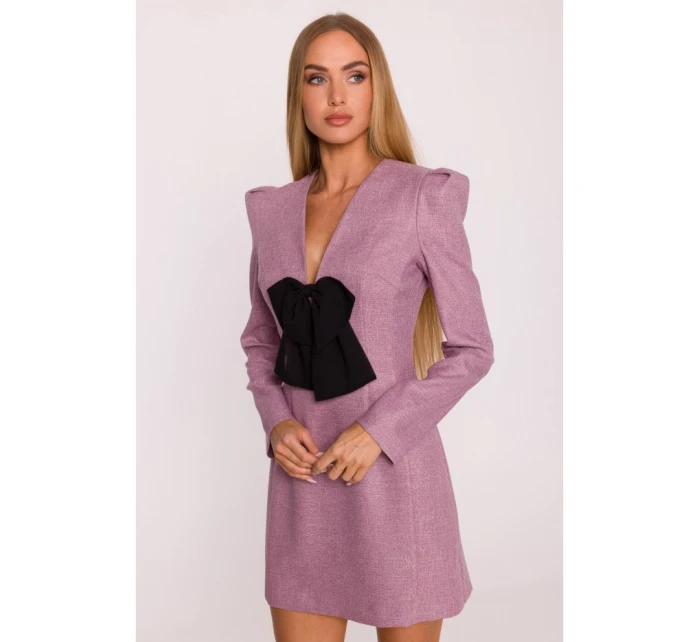 M869 Tvídové šaty s výstrihom do V - marsala M869 Tvídové šaty s výstrihom do V - marsala