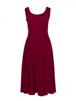 S424 Fit & flare šaty - bordové