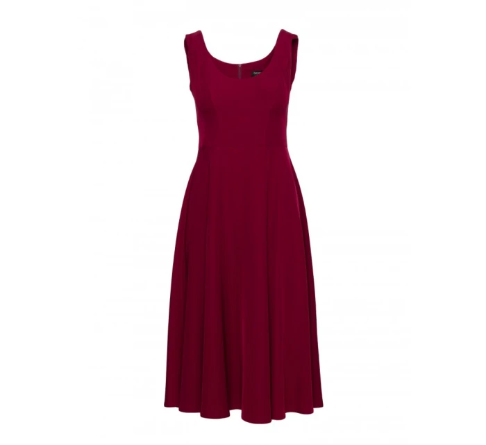 S424 Fit & flare šaty - bordové