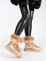 Jedinečné zlaté sněhule dámské platforma Jedinečné zlaté sněhule dámské platforma