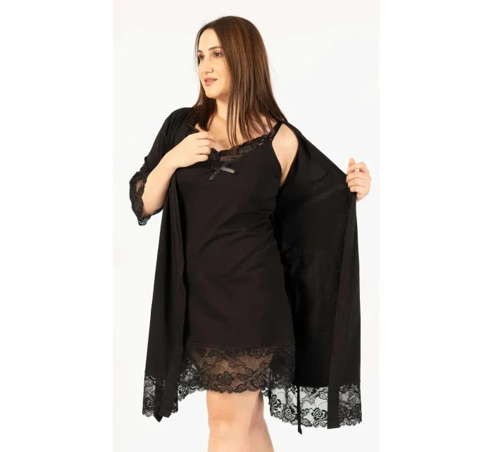 Dámský župan s noční košilí na ramínka Laura