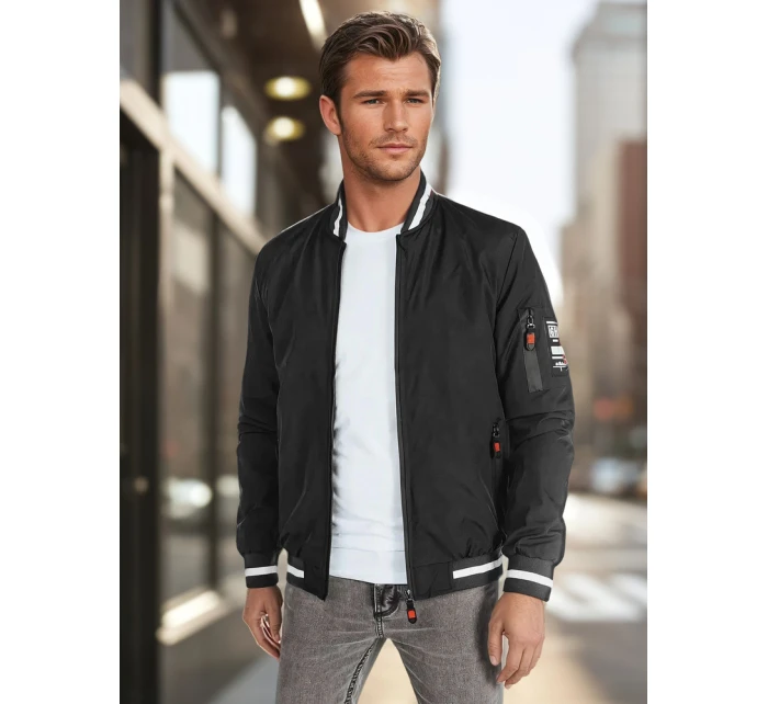 Pánská přechodná bunda bomber černá model 21986325 - Dstreet