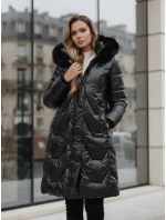 Dámská zimní bunda dlouhá prošívaná s kapucí černá Dstreet model 21995165 - FashionStreet