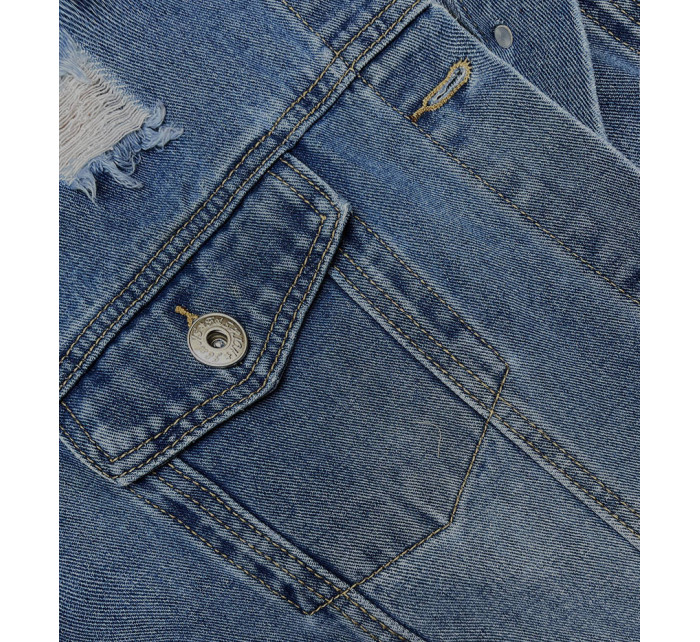 Svetlomodrá dlhá džínsová bunda (GD8728-LK)