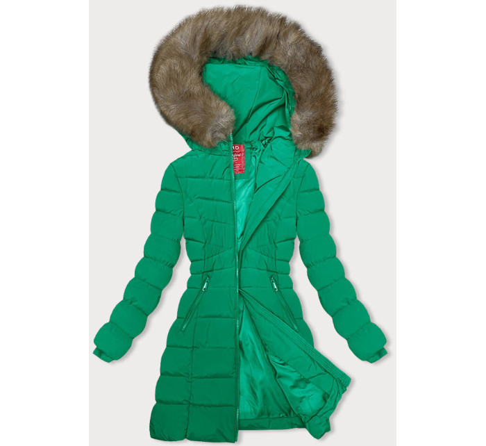 Zelená páperová dámska zimná bunda (LHD-23032)