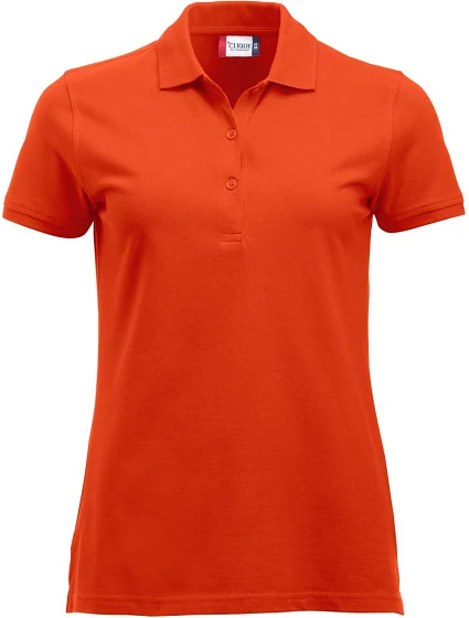 Clique Classic Marion S/S Dámske polo tričko z hrubej bavlny 67.8246 krvavooranžové