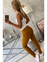 Džínové kalhoty hořčicové barvy Džínové kalhoty hořčicové barvy