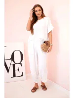 Viskózová blúzka + nohavice biela