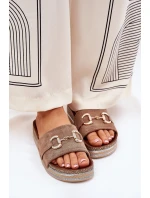 Dámské Sandály Na Platformě Se Zlatou Dekorací A Khaki model 21689908 - Boto Dámské Sandály Na Platformě Se Zlatou Dekorací A Khaki model 21689908 - Boto