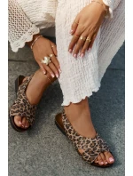 Dámské kožené sandály leopardí hnědé model 21694322 - Zazoo Dámské kožené sandály leopardí hnědé model 21694322 - Zazoo