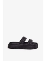 Dámske ľahké papuče na platforme S.Barski - čierne