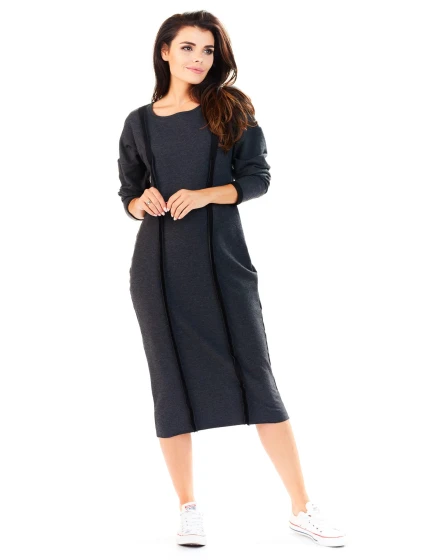 Dámske šaty A197 tm.šedá - Awama