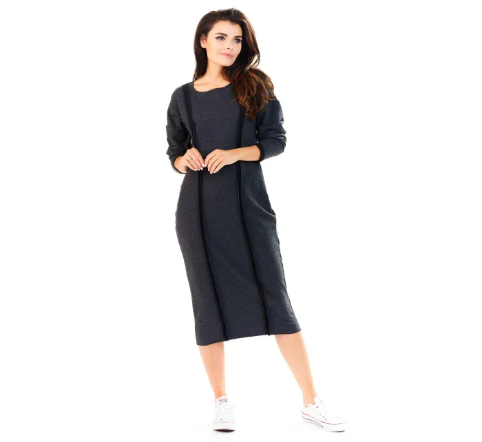 Dámske šaty A197 tm.šedá - Awama