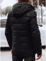 Pánska prešívaná zimná bunda s kapucňou čierna FashionStreet TX4895 Pánska prešívaná zimná bunda s kapucňou čierna FashionStreet TX4895