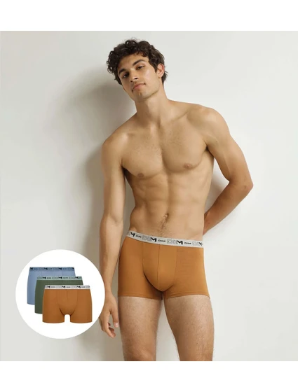 Pánske boxerky z organickej bavlny 3ks DIM GOTS COTTON STRETCH BOXER 3x - DIM - oranžová