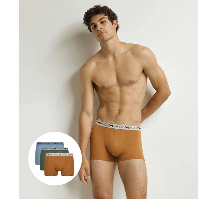 Pánske boxerky z organickej bavlny 3ks DIM GOTS COTTON STRETCH BOXER 3x - DIM - oranžová