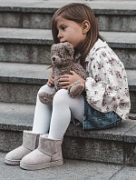 Dziecięce Ocieplane Botki Śniegowce Jasnobeżowe Gooby