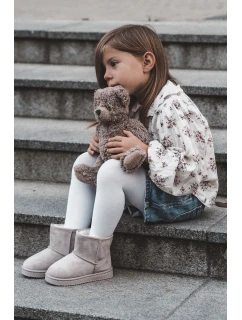 Dziecięce Ocieplane Botki Śniegowce Jasnobeżowe Gooby