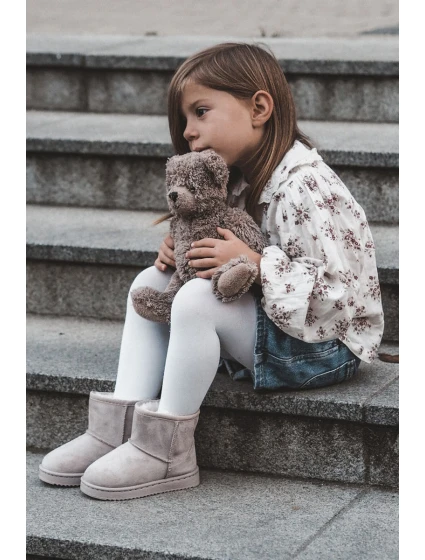 Dziecięce Ocieplane Botki Śniegowce Jasnobeżowe Gooby