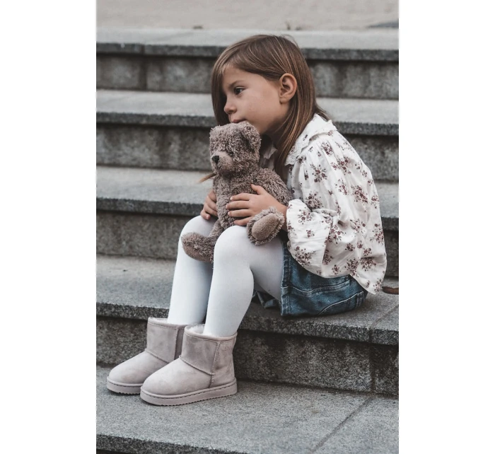 Dziecięce Ocieplane Botki Śniegowce Jasnobeżowe Gooby