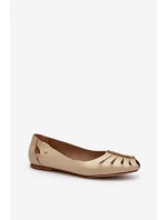 model 21650286 Pohodlné Dámské Kožené Baletky Beige - Zazoo