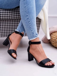Dámske sandále na podpätku Black Lexi