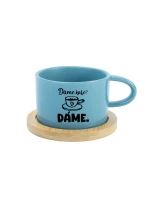 DÁME KAFE? DÁME. - modrý hrníček makronka 200 ml