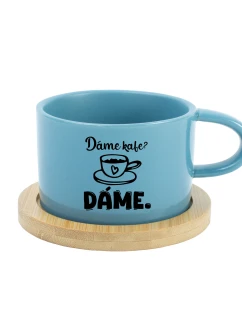 DÁME KAFE? DÁME. - modrý hrníček makronka 200 ml