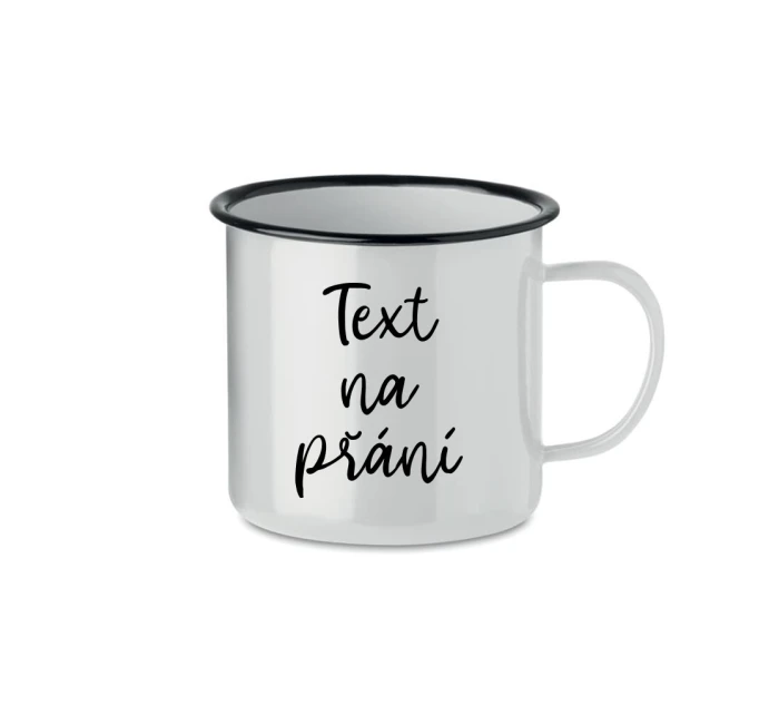 TEXT NA PŘÁNÍ - bílý plecháček 300 ml TEXT NA PŘÁNÍ - bílý plecháček 300 ml