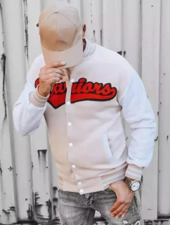 Pánska mikina na zips v ecru farbe FashionStreet BX5432