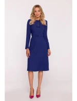 S413 Šaty s mašľou - modré S413 Šaty s mašľou - modré