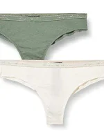 Dámske brazílske nohavičky 2 pack 163337 1A223 - 75910 - zelená/biela - Emporio Armani