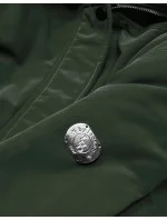 Dámska zimná bunda na kožušine zelená (m21312)