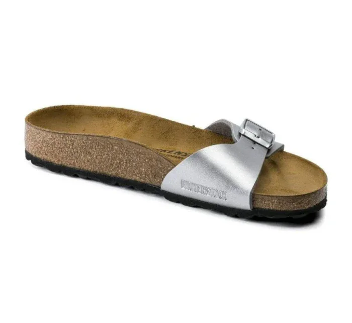 Dámske žabky Birkenstock Madrid Birko-Flor Silver regular wide (0040411) dámske Dámske žabky Birkenstock Madrid Birko-Flor Silver regular wide (0040411) dámske