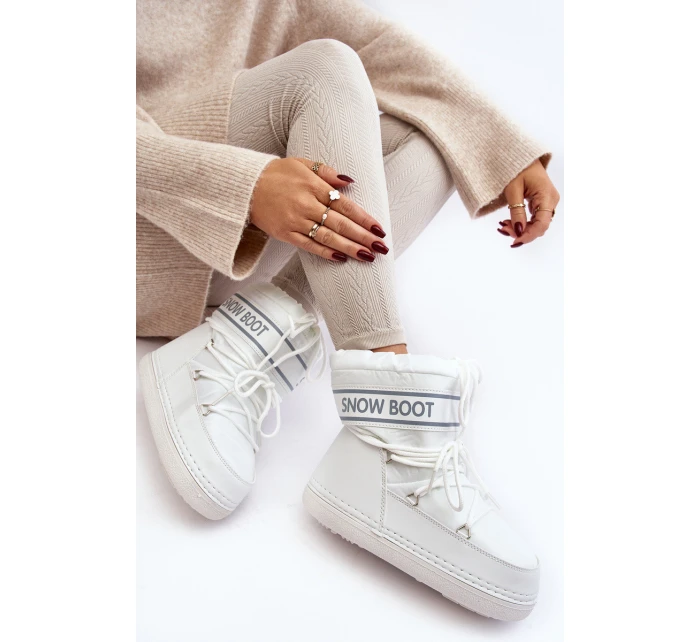 Damskie Wiązane Śniegowce Białe Soia Damskie Wiązane Śniegowce Białe Soia