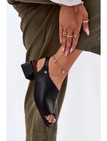 Kožené Dámské Sandály Na Klínku model 21697483 Černé - Maciejka